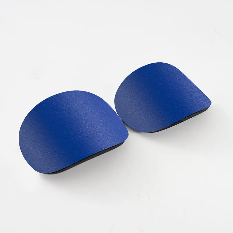 PU mini shin guards for football and outdoor sports in black, white, red, and blue.