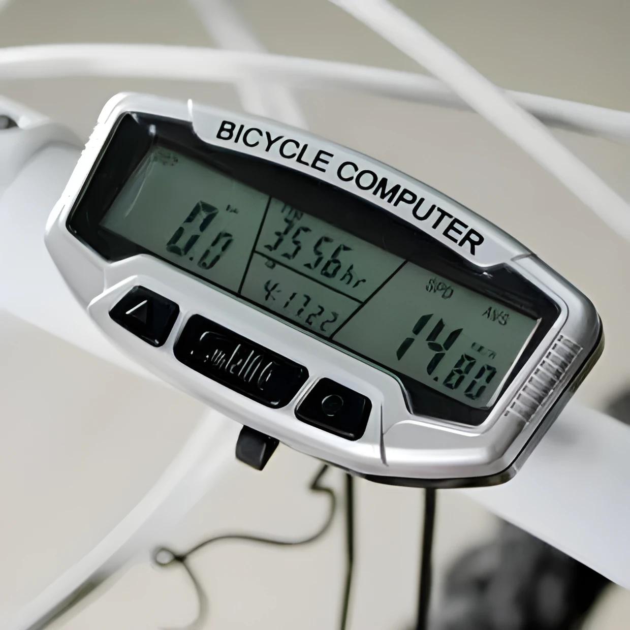 SD-558A mountain bike speedometer with blue luminous display showing speed and distance on black background