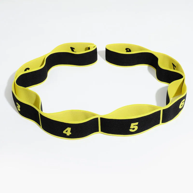 Latin dance stretch band nine-segment yoga elastic band 85cm nylon latex pink and black eight-grid pattern
