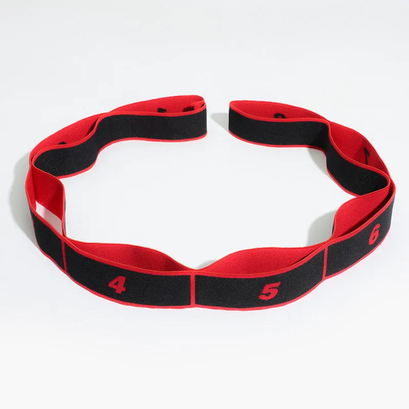Latin dance stretch band nine-segment yoga elastic band 85cm nylon latex pink and black eight-grid pattern