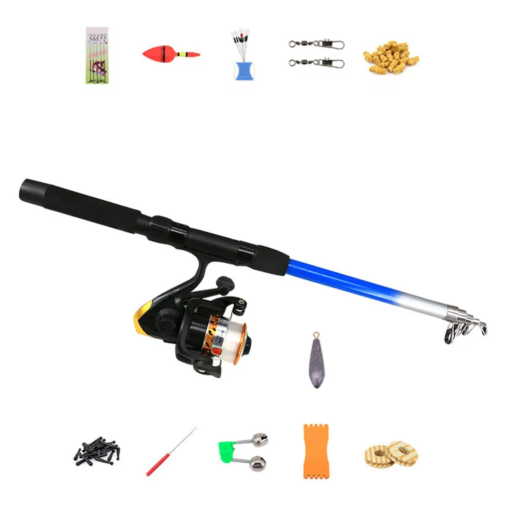 Cross border sea pole set with nylon rod, two wheel sets, and 50cm waterproof fishing bag
