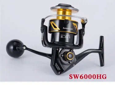 New high-speed all-metal sea fishing spinning reel with silver black colourway and wire cup option