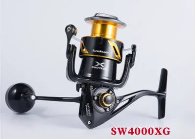 New high-speed all-metal sea fishing spinning reel with silver black colourway and wire cup option