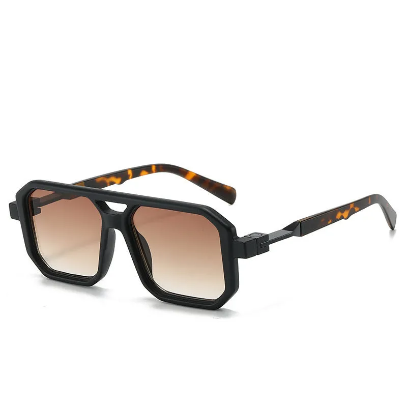 Retro double beam pilot catwalk sunglasses showing multiple colour and lens combinations