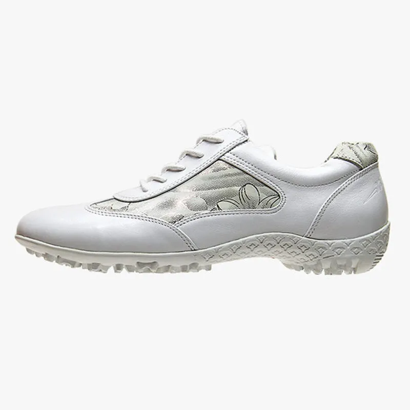 Women's light soft casual cowhide leather waterproof breathable non-slip sneakers in apricot colour with rubber sole