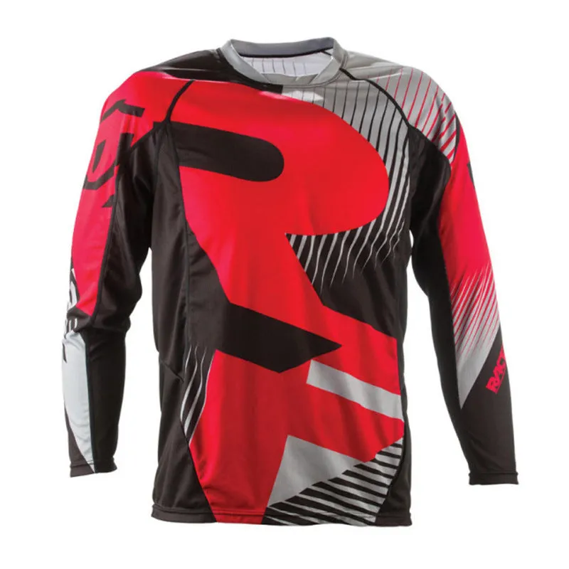 Long sleeve mountain bike jersey in fluorescent green made from polyester fibre with Asian sizing