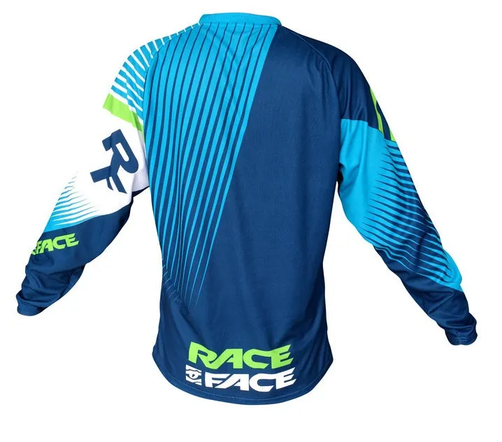 Long sleeve mountain bike jersey in fluorescent green made from polyester fibre with Asian sizing