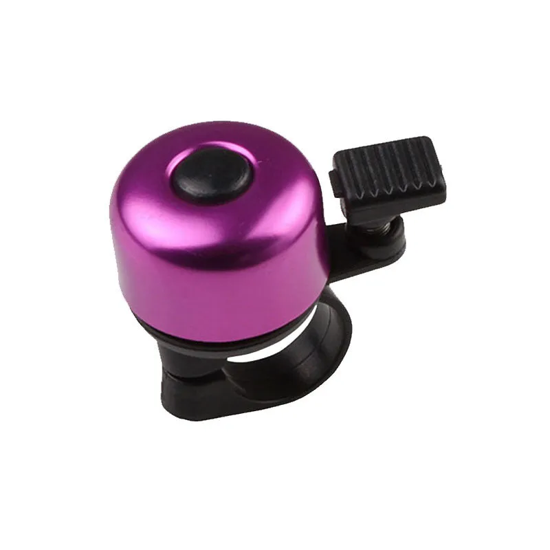 Colour mini bicycle bell in aluminium alloy weighing 0.019 kg on a bike handlebar