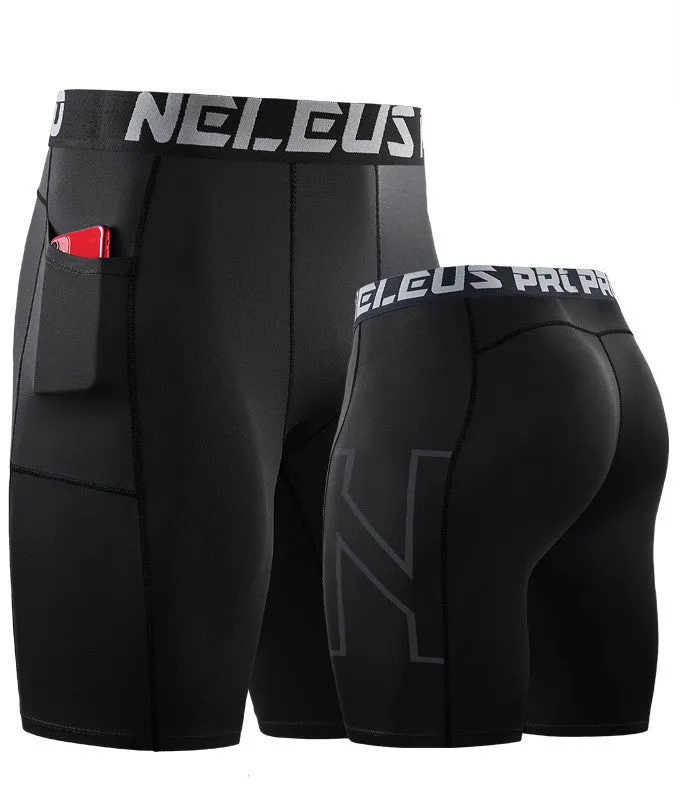 Men's stretch sport shorts in quick-drying polyester fabric for summer running and fitness