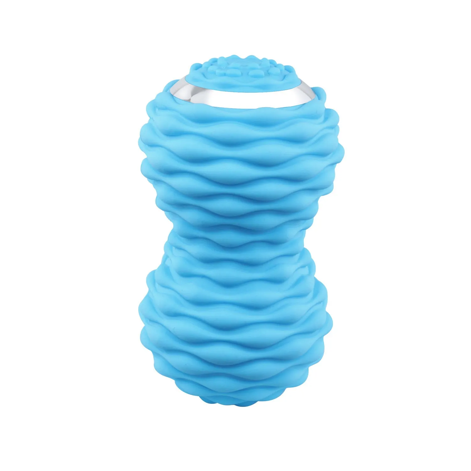Electric peanut fascia ball massager in black, 0.8kg, 10cm diameter, on a gym mat
