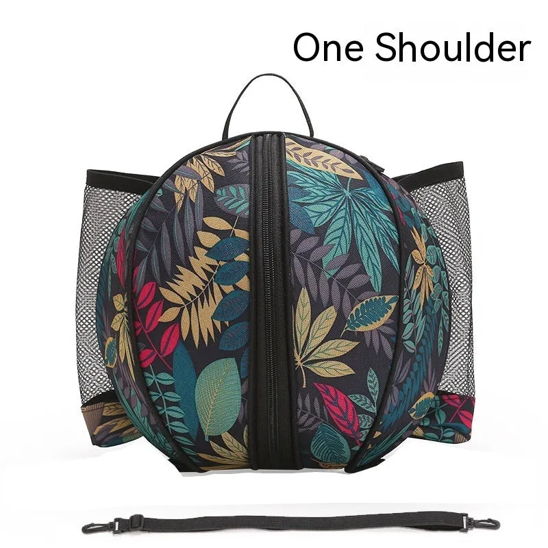 Oxford cloth basketball bag with 9L capacity in black or camouflage featuring one-shoulder and two-shoulder straps