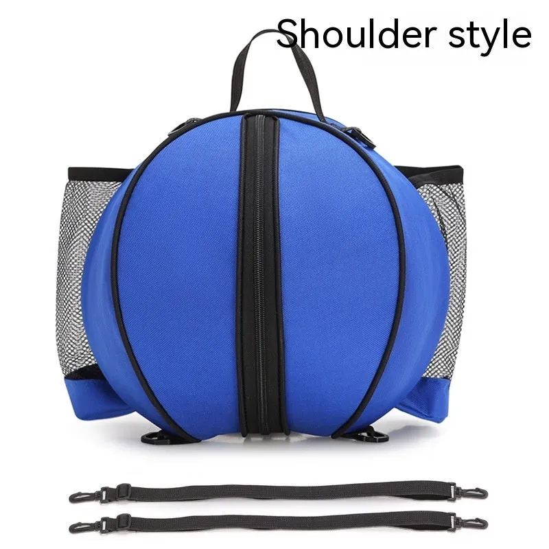 Oxford cloth basketball bag with 9L capacity in black or camouflage featuring one-shoulder and two-shoulder straps