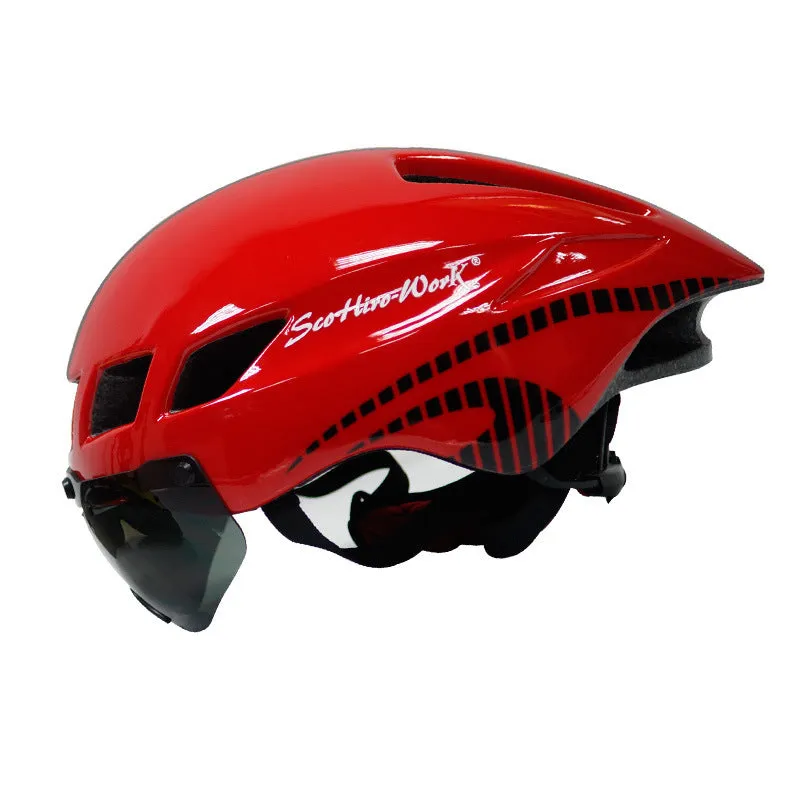 Scorpio TT-3 cycling helmet in shiny black and white, PC+EPS adult bicycle helmet free size 57-61 cm