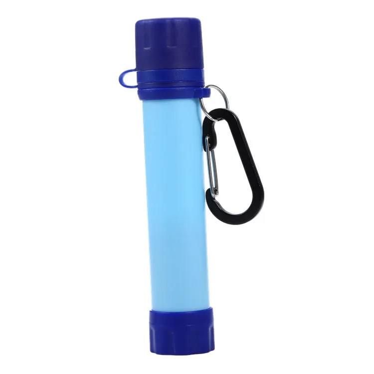 Emergency survival portable direct drinking straw filter outdoor water purifier in army green with 18cm length