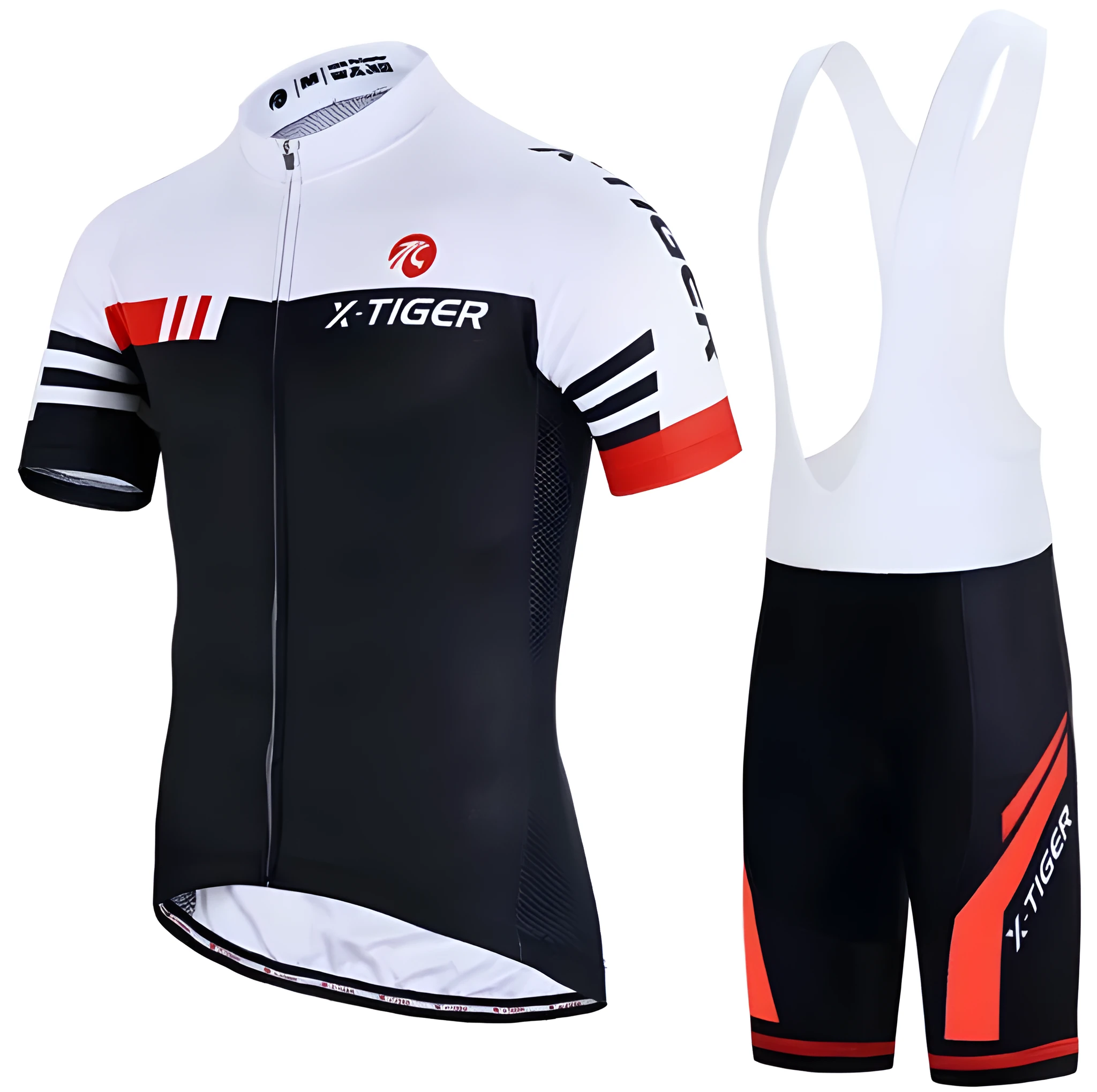 Cycling clothes outdoor sportswear in red chemical fibre blend fabric on model