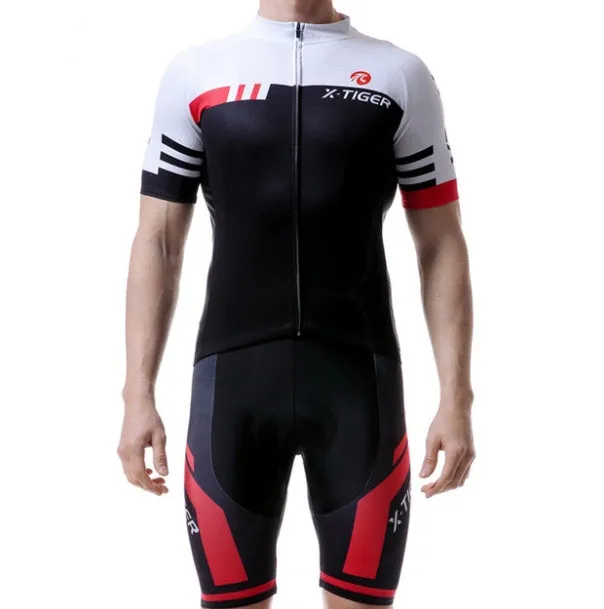 Cycling clothes outdoor sportswear in red chemical fibre blend fabric on model