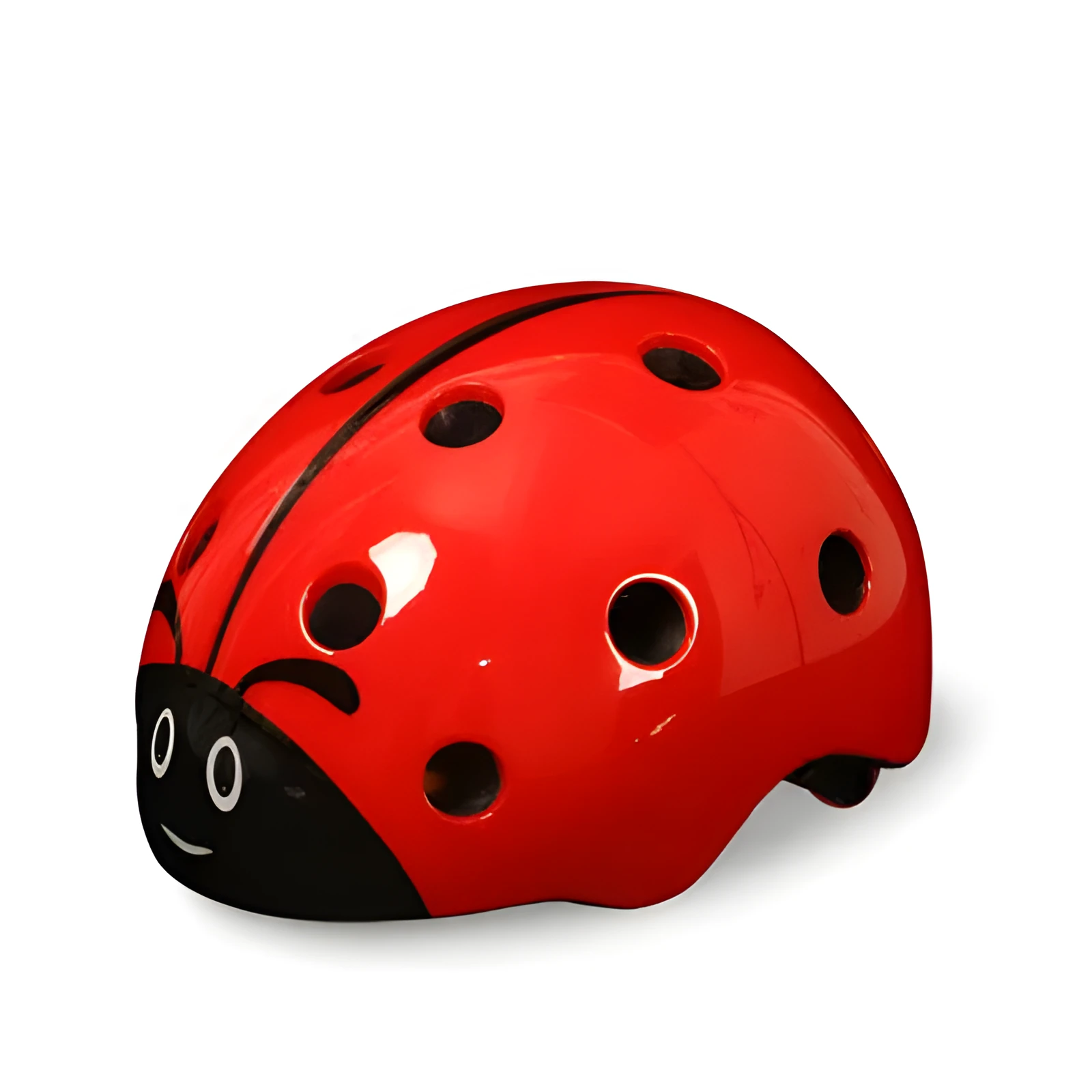 Adjustable children's bicycle safety helmet with ladybug design in bright colours for ages 3-8
