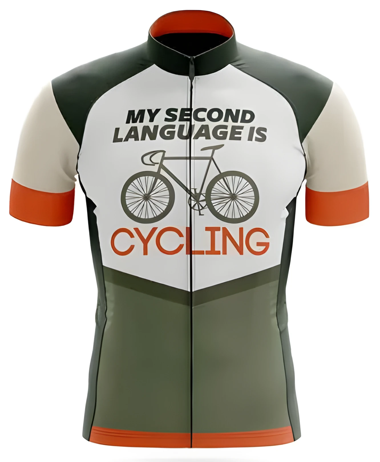 Short-sleeved bib cycling suit for men and women with moisture-wicking fabric, black and blue colour, shown on bicycle