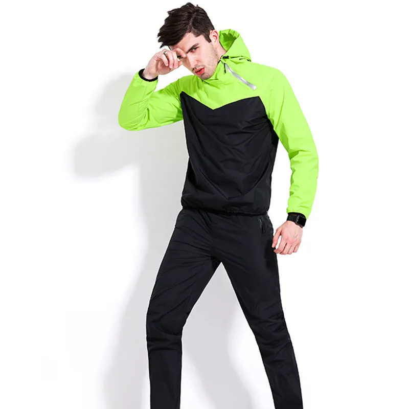 Women's polyester sports suit with black top and tights for running and gym