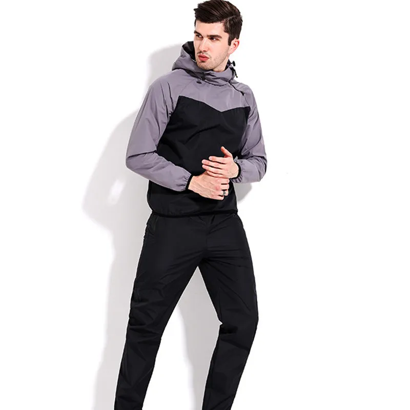 Women's polyester sports suit with black top and tights for running and gym