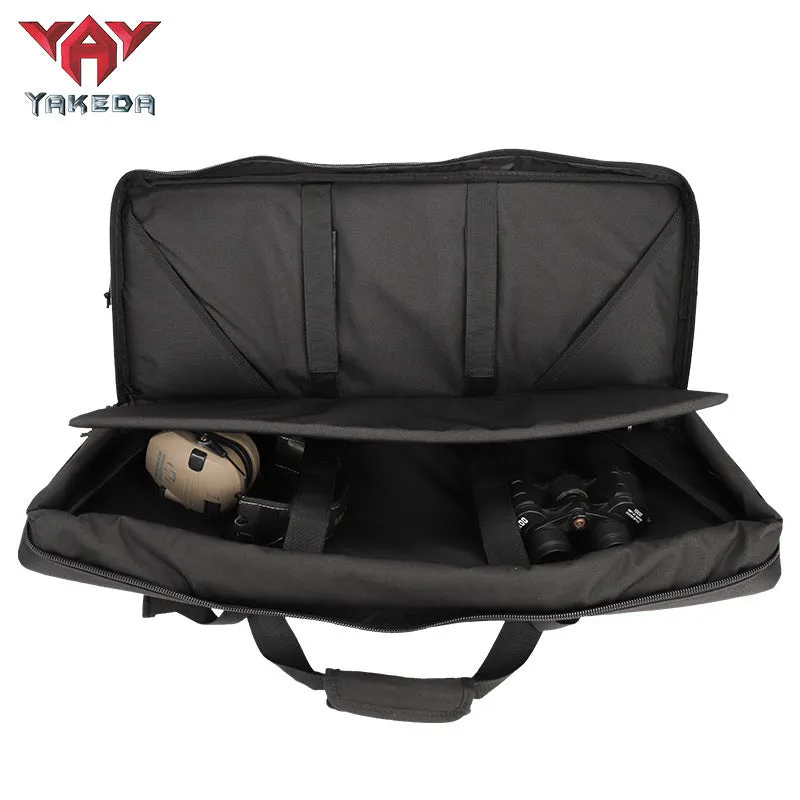 28-inch tactical outdoor fishing bag in black CP camouflage made from polyester