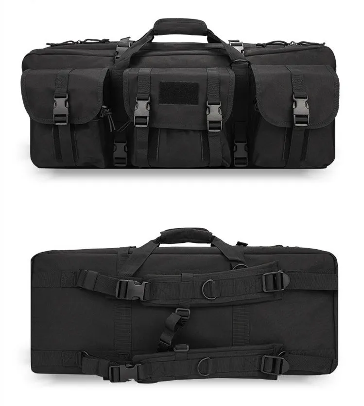 28-inch tactical outdoor fishing bag in black CP camouflage made from polyester
