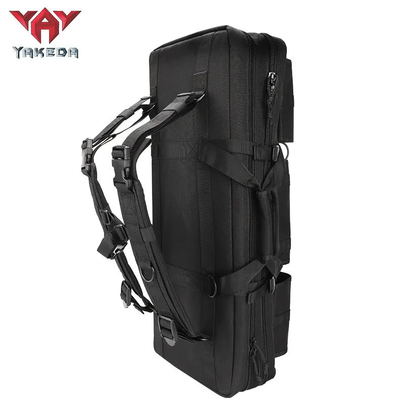 28-inch tactical outdoor fishing bag in black CP camouflage made from polyester