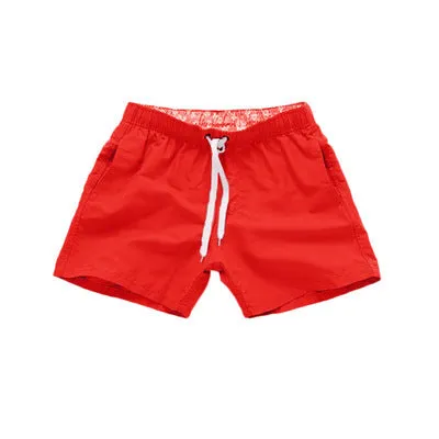 Men's summer beach shorts in multiple colours, polyester fabric with sanded finish, straight leg style