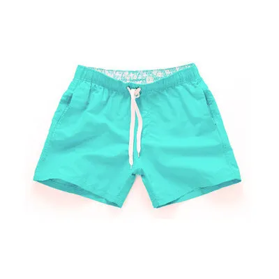 Men's summer beach shorts in multiple colours, polyester fabric with sanded finish, straight leg style