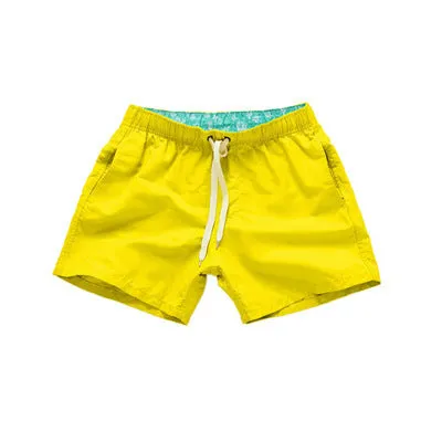 Men's summer beach shorts in multiple colours, polyester fabric with sanded finish, straight leg style