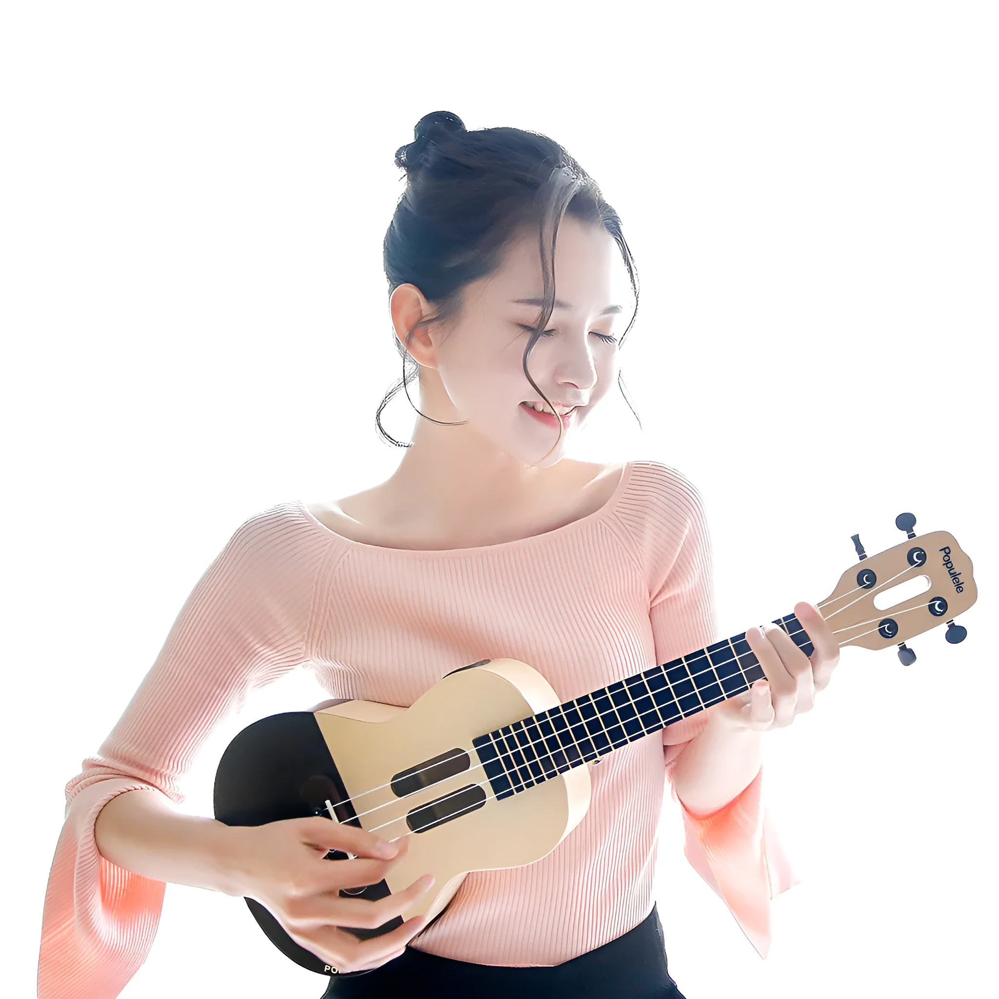 Populele Smart Ukulele U1 23-inch learning spruce small guitar with strings and fretboard