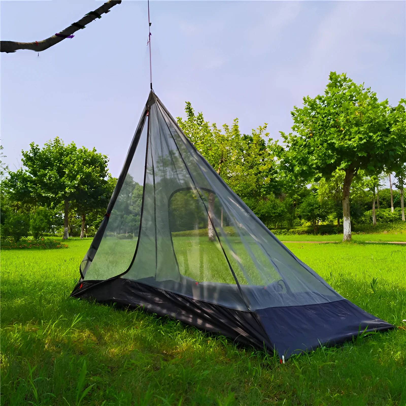 Super light gray pyramid camping tent for 3-4 people ultralight backpacking shelter