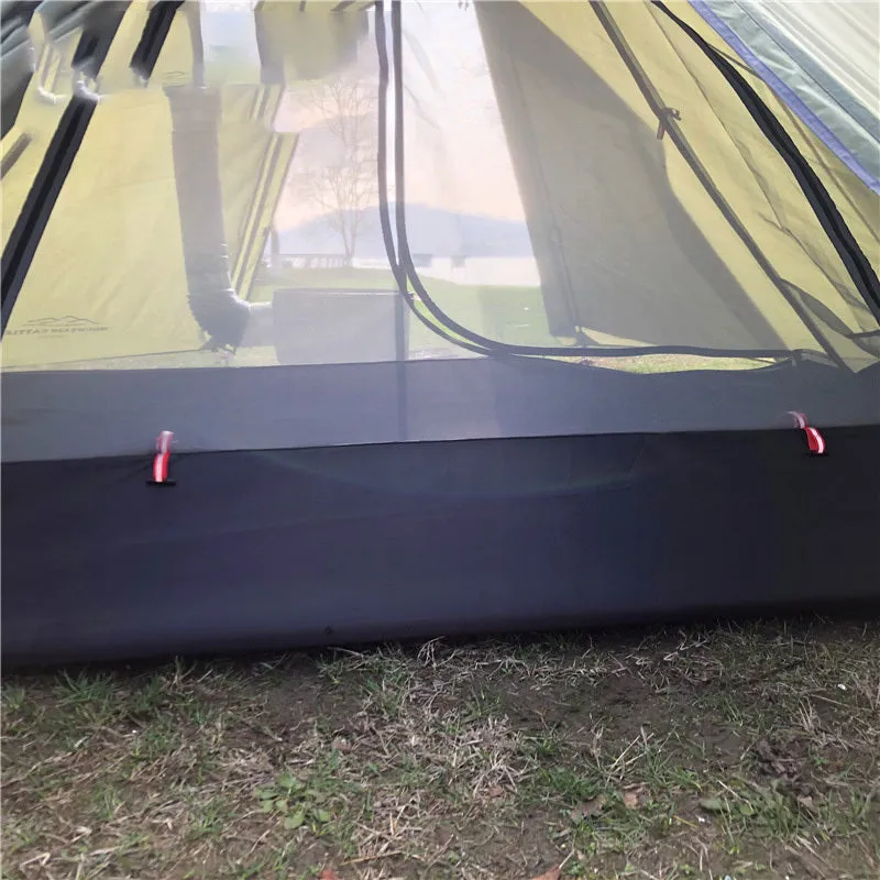 Super light gray pyramid camping tent for 3-4 people ultralight backpacking shelter