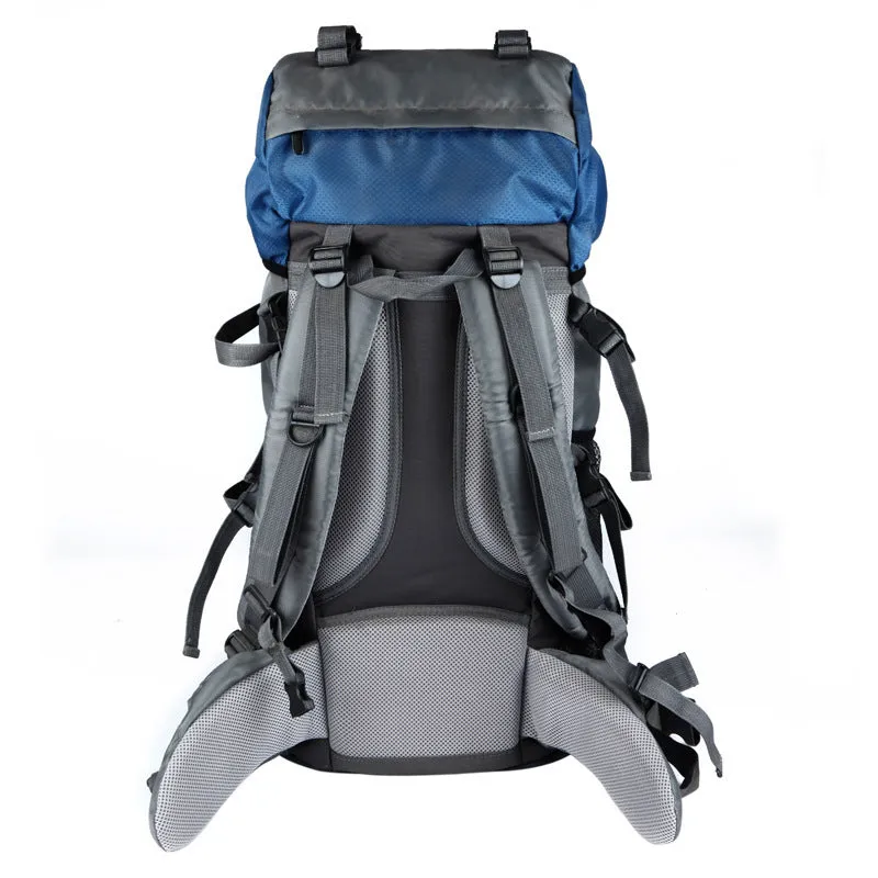 60L waterproof outdoor shoulder bag in black, polyester material, with shoulder straps and spacious main compartment