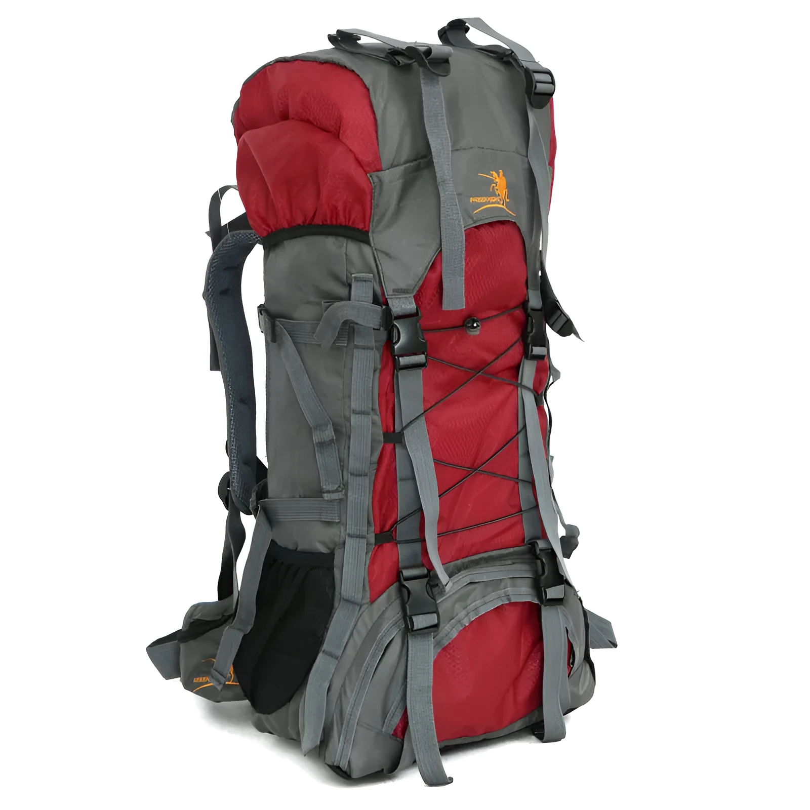 60L waterproof outdoor shoulder bag in black, polyester material, with shoulder straps and spacious main compartment