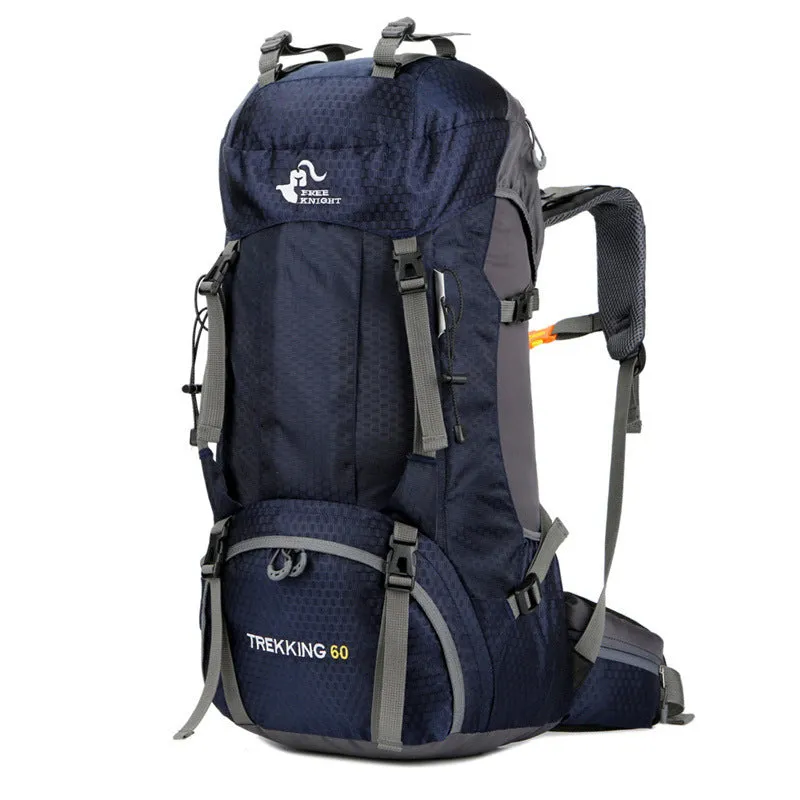 60L waterproof outdoor shoulder bag in black, polyester material, with shoulder straps and spacious main compartment