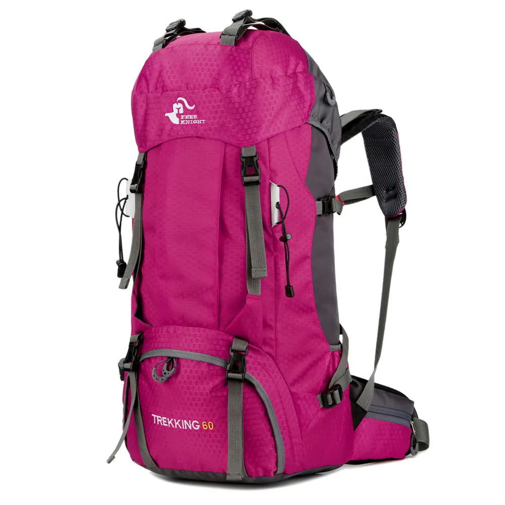 60L waterproof outdoor shoulder bag in black, polyester material, with shoulder straps and spacious main compartment