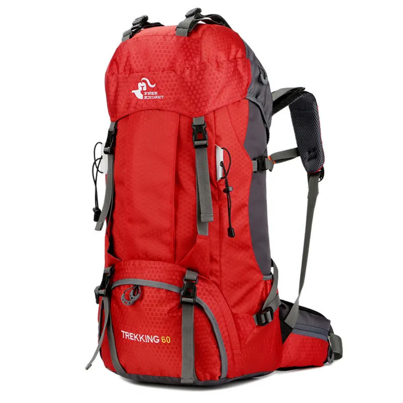 60L waterproof outdoor shoulder bag in black, polyester material, with shoulder straps and spacious main compartment
