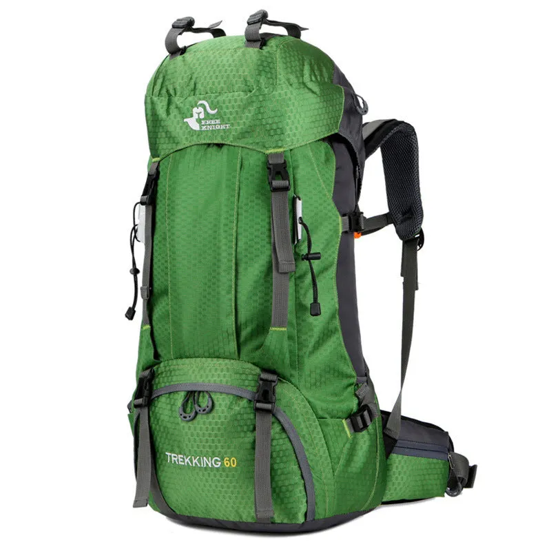 60L waterproof outdoor shoulder bag in black, polyester material, with shoulder straps and spacious main compartment