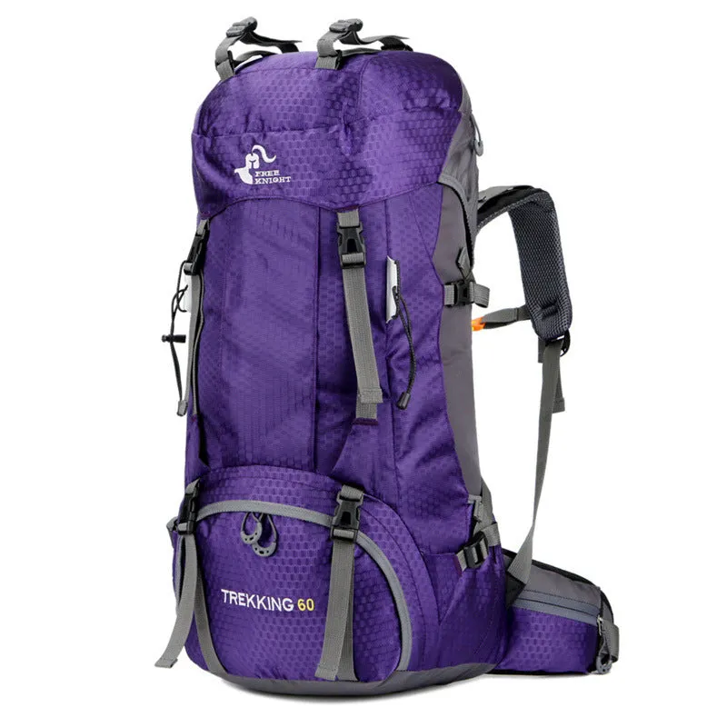 60L waterproof outdoor shoulder bag in black, polyester material, with shoulder straps and spacious main compartment
