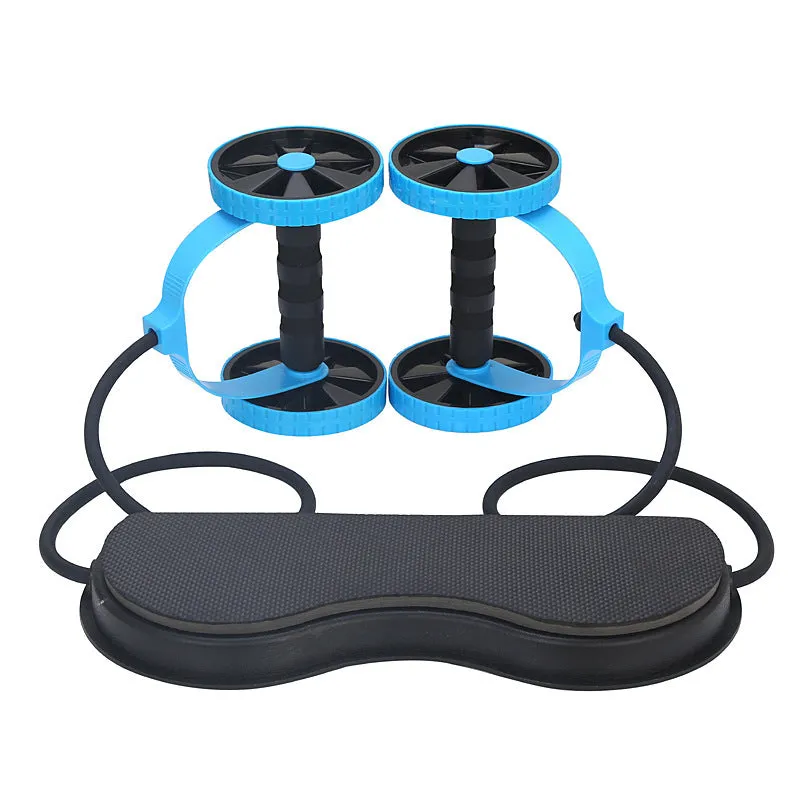 Revoflex Xtreme pink multifunctional abdominal wheel with 12cm diameter on a flat surface