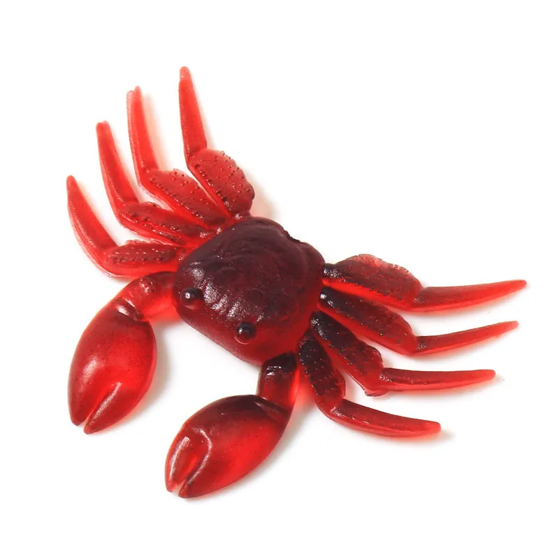 8cm PVC soft crab fishing lure in red and brown colour options for sea and freshwater fishing