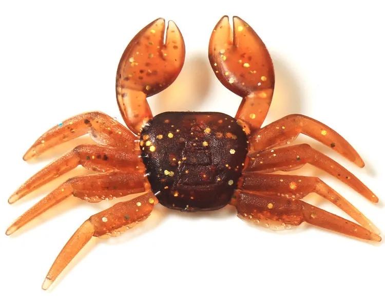 8cm PVC soft crab fishing lure in red and brown colour options for sea and freshwater fishing
