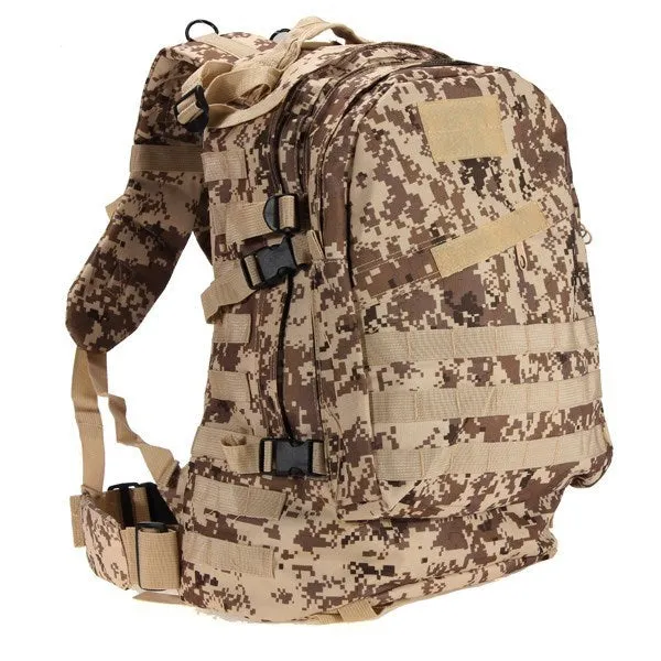 Multi-functional 3D backpack outdoor mountaineering bag hiking backpack with double shoulder straps in camouflage pattern