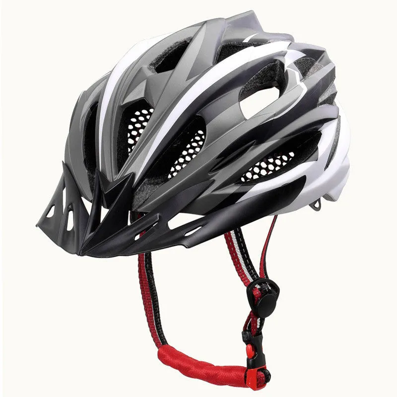 Outdoor riding helmet bicycle helmet EPS one size fits all black blue colour front view