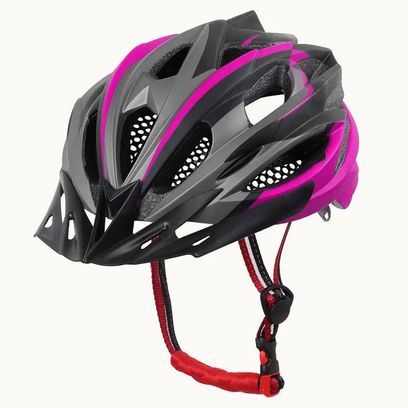 Outdoor riding helmet bicycle helmet EPS one size fits all black blue colour front view