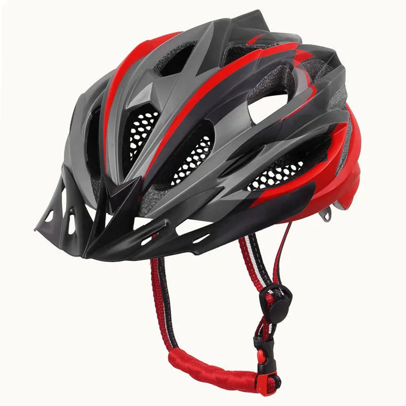 Outdoor riding helmet bicycle helmet EPS one size fits all black blue colour front view