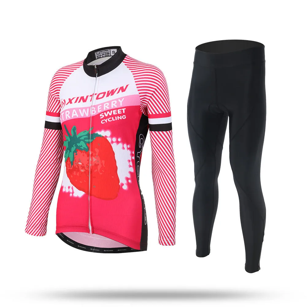 Women's long sleeve cycling jersey in blue wisp colour, 100% polyester mesh fabric, sport close cut