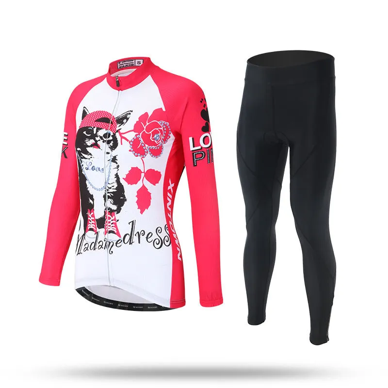 Women's long sleeve cycling jersey in blue wisp colour, 100% polyester mesh fabric, sport close cut