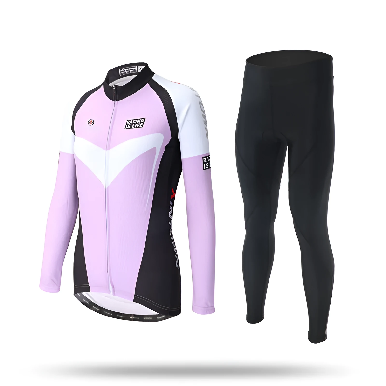 Women's long sleeve cycling jersey in blue wisp colour, 100% polyester mesh fabric, sport close cut